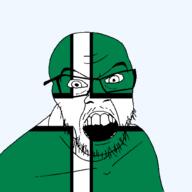 angry british devon england flag flag:devon glasses hair looking_at_you mustache open_mouth soyjak stubble teeth united_kingdom variant:feraljak // 1500x1500 // 37.4KB