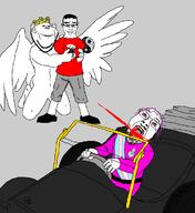 3soyjaks archduke_franz_ferdinand assasination blood bloodshot_eyes car classical_art_parody closed_mouth clothes coal crown crying gem gun medal nazism open_mouth redraw smile swastika tongue transgender_flag variant:bernd variant:chudjak variant:impish_soyak_ears yin_yang // 1100x1200 // 124.7KB