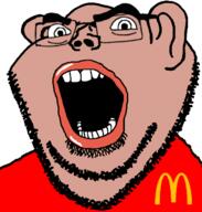 looking_at_you mcdonalds merge open_mouth stubble subvariant:impish_amerimutt variant:cobson variant:impish_soyak_ears // 598x628 // 67.4KB