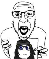 bald beanie glasses hair holding_object nervous open_mouth original paper variant:soytan variant:test_copy // 700x829 // 24.4KB