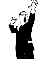adolf_hitler black_and_white clothes gaping_mouth hair hand hands_up nazism pose subvariant:yellcel variant:chudjak white_background // 1436x1600 // 125.0KB