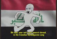 animated animation beard dance flag:iraq glasses hand iraq leg middle_east music song trench variant:soyak video war // 1034x720, 26.4s // 2.7MB