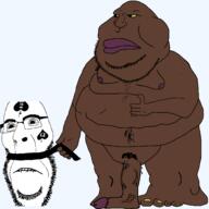 bbc biting_lip black_skin dark_skin distorted fat glasses obese queen_of_spades stubble subvariant:spadeson variant:cobson variant:meximutt // 1408x1410 // 148.0KB