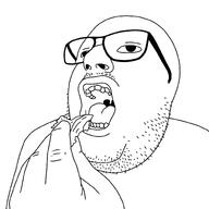 eating gape glasses lettuce open_mouth template variant:unknown // 1597x1599 // 267.9KB