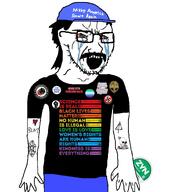 antifa antifa_badge black_lives_matter democrat gay liberal liberalism millenial soy soyboy soyence soylennial tattoo trans_rights_are_human_rights variant:soyak zyns // 1500x1700 // 233.2KB