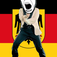 animated country dance flag flag:germany_ensign full_body gangnam_style germany glasses irl open_mouth push_pin soyjak sticky stubble variant:cobson // 300x460 // 376.3KB