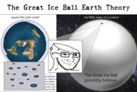brainless earth flat_earth glasses ice_ball_earth infographic smile smug soyjak stubble text variant:soyak // 1523x1028 // 1.3MB