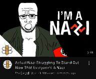 bee glasses jacket nazi_arm_band sad stubble subvariant:pol_face traced variant:chudjak variant:unknown youtube_thumbnail // 1079x888 // 83.1KB