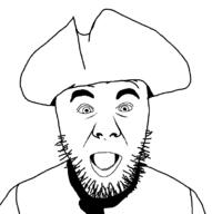 clothes hat open_mouth pirate soyjak stubble variant:unknown // 783x787 // 11.6KB