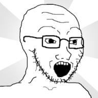 glasses grey meme open_mouth soyjak stubble variant:soyak // 800x800 // 69.5KB