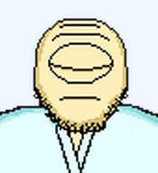 Hitotsume-kozō bald closed_eyes closed_mouth dissapointed pixel_art stubble subvariant:lawrence subvariant:neutralplier variant:markiplier_soyjak yokai // 85x93 // 2.4KB