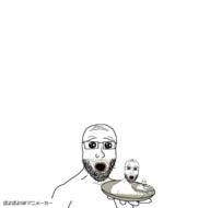 animated beard glasses holding_object holding_plate oh_my_god_she_is_so_attractive open_mouth poyopoyo soyjak stubble variant:platejak zoomzoom // 400x395 // 587.1KB