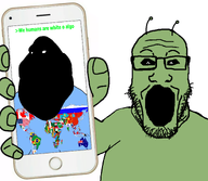 2soyjaks alien aliens antenna antennas bald beard black_eyes black_skin continent countries country earth extraterrestrial fat glasses green_skin greentext hand holding_object holding_phone human humanity map obese open_mouth phone shirtless showing_phone showing_something subvariant:phoneplier subvariant:phoneplier_vertical text variant:markiplier_soyjak variant:meximutt white_pupils world // 2160x1884 // 850.4KB