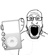 earbuds finger glasses hand ipod open_mouth stubble subvariant:phoneplier teeth template transparent_background variant:markiplier_soyjak // 1053x1214 // 61.1KB