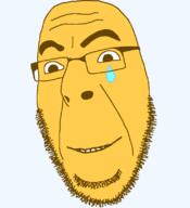crying emoticon glasses sad series:soymoji smile soyjak stubble variant:cobson yellow yellow_skin // 721x789 // 29.6KB