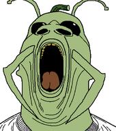 antenna antennae antifags_(nameroach) black_sclera cockroach green_skin insectoid roach variant:phillip yellow_teeth // 884x1000 // 15.3KB