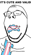 eating flag:transgender_pride_flag gender_affirming subvariant:wholesome_soyjak tranny trans_flag troon variant:gapejak // 600x1053 // 24.8KB