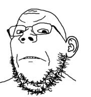 angry ear frown glasses soyjak stubble variant:gapejak // 686x726 // 126.2KB