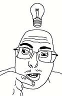 THINK glasses idea lightbulb retard thinking thought // 331x514 // 21.9KB