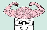 brain genius glasses muscles neutral smart soyjak stubble subvariant:neutralplier variant:markiplier_soyjak // 823x524 // 11.0KB