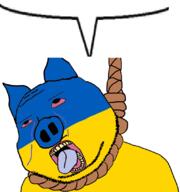 animal bloodshot_eyes brimmiest_comments_section☣️☣️☣️_do_not_enter☣️☣️☣️ crying double_chin ear flag flag:ukraine hanging its_over oink open_mouth pig red_eyes rope russo_ukrainian_war small_eyes snout soyjak speech_bubble speech_bubble_empty stubble subvariant:massjak subvariant:wholesome_soyjak suicide text tongue ukraine variant:bernd variant:gapejak yellow_teeth // 768x818 // 146.9KB