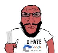 angry arm balding beard captcha closed_mouth clothes fist glasses google goolagle hair hand holding_object i_hate punisher_face soyjak subvariant:science_lover technology text tshirt variant:markiplier_soyjak // 1017x935 // 418.8KB