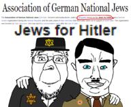 adolf_hitler blue_eyes chud_troon_alliance clothes friendship glasses hat jewish_nose jewish_star judaism kippah mustache nazi_germany nazism smile star_of_david stubble swastika top_hat variant:bernd variant:chudjak weimar wikipedia // 977x801 // 58.2KB
