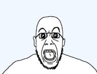 ear glasses oh_my_god_she_is_so_attractive open_mouth soyjak stubble variant:drossjak // 1080x819 // 16.4KB