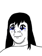 closed_mouth crying hair large_eyes long_hair soyjak subvariant:commiepedotroon variant:kuzjak // 809x1080 // 19.3KB