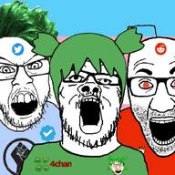 4chan 4cuck 5soyjaks angry anime antenna badge black_lives_matter clothes flag glasses green_eyes green_hair hair mustache open_mouth racism raised_fist_(symbol) red_eyes reddit redditard soyjak stubble tranny twittard twitter twitter_checkmark variant:a24_slowburn_soyjak variant:el_perro_rabioso variant:feraljak variant:snoojak yellow_teeth yotsoyba // 1208x726 // 447.6KB