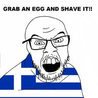 angry country flag flag:greece glasses greece open_mouth soyjak stubble text variant:feraljak // 1000x1000 // 200.3KB