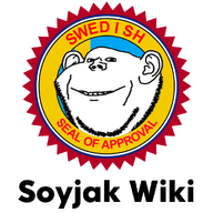 ear flag:sweden logo no_glasses seal seal_of_approval soyjak soyjak_wiki stubble sweden swedish_seal_of_approval teeth text variant:impish_soyak_ears wiki // 1000x1000 // 236.8KB