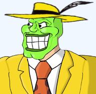 cartoon green_face green_skin happy meta:tagme red_tie smile smug subvariant:mexiaryan teeth the_mask tuxedo variant:meximutt yellow_shirt // 886x872 // 338.9KB