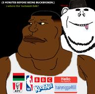 bbc black bnwo british_broadcasting_corporation brown_lips brown_skin buckbroken eyebrows eyes flag:african_pride frown gangster greentext hairynigga468 head hello_my_name_is_(sticker) homie kalpak kentucky_fried_chicken kfc kool-aid low_taper_fade monkey mouth_closed nba nigger nose ominous pout quote rape red_eyes red_text stubble subvariant:hornyson subvariant:mexiaryan tank_top text turkish_text tvrkicwvrriorforyuo uncanny variant:cobson variant:impish_soyak_ears variant:meximutt white white_text yellow_sclera // 886x872 // 165.3KB