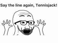 animated eyelashes glasses kerber.mp3 open_mouth say_the_line stubble tennis variant:soyak video voiceover wojak // 960x720, 11.1s // 1.3MB
