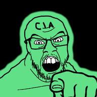 central_intelligence_agency glasses glowing green hand mustache open_mouth pointing pointing_at_viewer soulless soyjak stubble trend:glowie variant:feraljak // 994x989 // 100.4KB