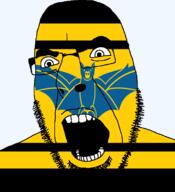 angry animal bat brecknockshire british flag flag:brecknockshire glasses hair looking_to_the_left open_mouth soyjak stubble teeth thick_eyebrows united_kingdom variant:cobson wales // 721x789 // 76.5KB