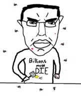 angry arm bug closed_mouth clothes ear fly fly_swatter glasses hair hand holding_object millions_must_die soyjak subvariant:pol_face text tranny variant:chudjak // 615x726 // 103.6KB