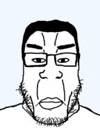 closed_mouth glasses hair lips merge neutral series:chuddified_soyjaks series:fusionjaks soyjak stubble subvariant:chudplier template transparent_background variant:chudjak variant:markiplier_soyjak // 600x800 // 14.7KB