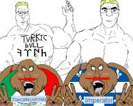 a10_eyes ahegao aryan blond blushing buff chimperator imperator_(user) rape rosy_cheeks subvariant:meximutt_front subvariant:mexiwhore tlaxcaltecaryan(namefag) v_sign variant:Cobbert variant:godjak variant:meximutt whore // 1080x869 // 368.6KB