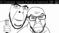 2soyjaks angry animated closed_mouth glasses hair hand holding_object mustache open_mouth sound stubble talking text variant:cobson variant:feraljak video // 1920x1080, 31.2s // 4.0MB