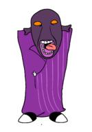 clothes full_body lulu_(oddworld) meta:tagme oddworld open_mouth orange_eyes purple_skin soyjak tongue variant:rizzjak video_game // 932x1339 // 14.1KB