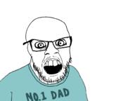 crazed glasses open_mouth soyjak stubble template variant:feraljak // 1000x750 // 59.2KB