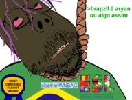 ack award bloodshot_eyes brapzilian brapzilianroach brazil brown_skin closed_mouth esl flag:brazil glasses hanging most_obsessed_faggot_award nigger rope sloptranWNBAG_(namefag) stubble subvariant:scholar tranny variant:bernd // 950x719 // 321.2KB