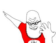 beard black_eyes black_glasses black_sclera chud evil eyeglasses nazi_flag nazi_salute nazi_swastika nazis nazism red_shirt smile swastika syndrome_(the_incredibles) the_incredibles variant:syndromejak white_skin // 766x581 // 13.0KB