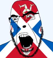 angry british flag flag:great_bernera glasses great_bernera hair leg looking_to_the_left open_mouth scotland ship soyjak stubble teeth thick_eyebrows united_kingdom variant:cobson // 721x789 // 112.9KB