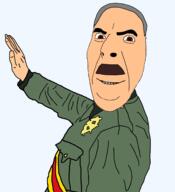 dictatorship francisco_franco francoist_spain grey_hair hand hands_up meta:tagme mustache smile spain variant:cobson // 2000x2200 // 1.2MB
