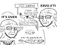 arm closed_eyes clothes doctor dr_sprokeberg ear glasses hand its_over multiple_soyjaks pointing soyjak stand stubble surgery text variant:markiplier_soyjak variant:soyak variant:two_pointing_soyjaks // 1360x1076 // 118.0KB