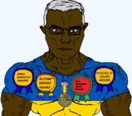 autism_patient_award award black_skin blue_eyes brown_skin buff countrywar flag flag:ukraine glasses grey_hair newfag posted_it_again_award subvariant:muscular_chud ukraine variant:chudjak vein zero_christmas_cheer_award zero_empathy_award // 1059x929 // 79.4KB