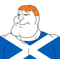 blue_eyes clothes country flag flag:scotland orange_hair scotland subvariant:mexiaryan tshirt unbothered united_kingdom variant:meximutt // 886x872 // 35.3KB